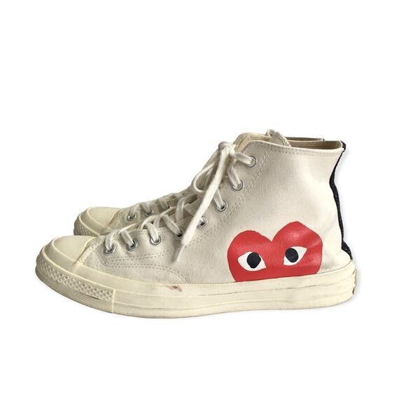 🔃Comme Des Garcons White Converse Chuck Taylor Sneakers - Picture 3 of 10